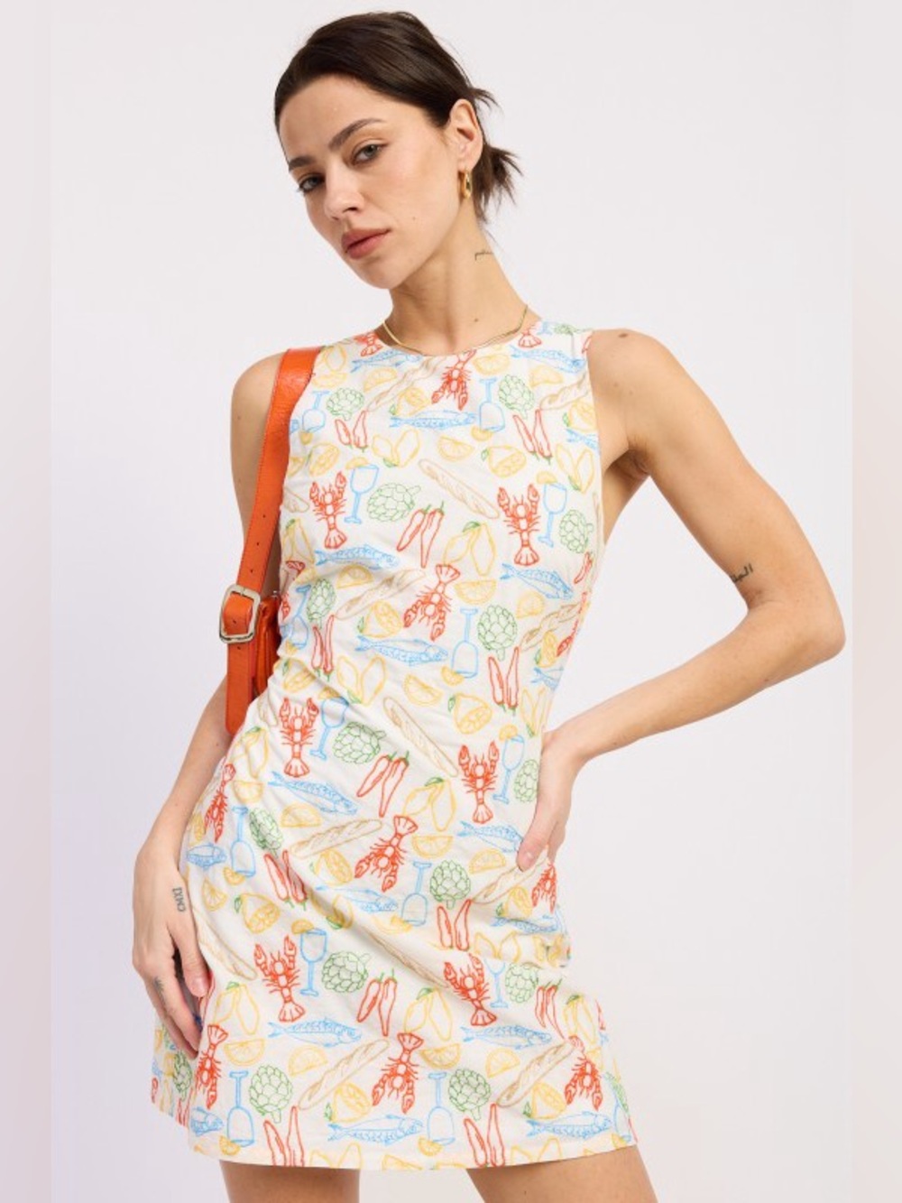 Meet Me On The Dock Embroidered Shift Mini Dress